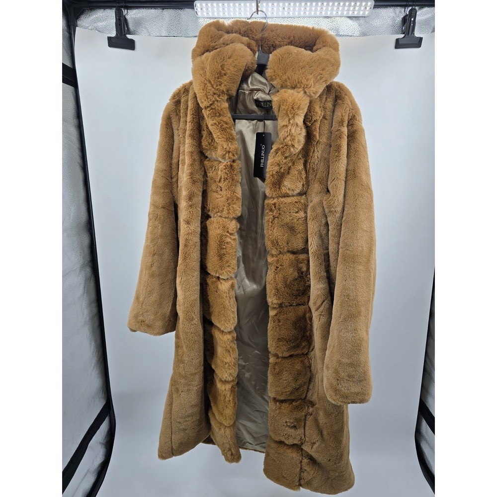 Women's Faux Fur Coat Color‎ Camel US Size 14-16 Women's